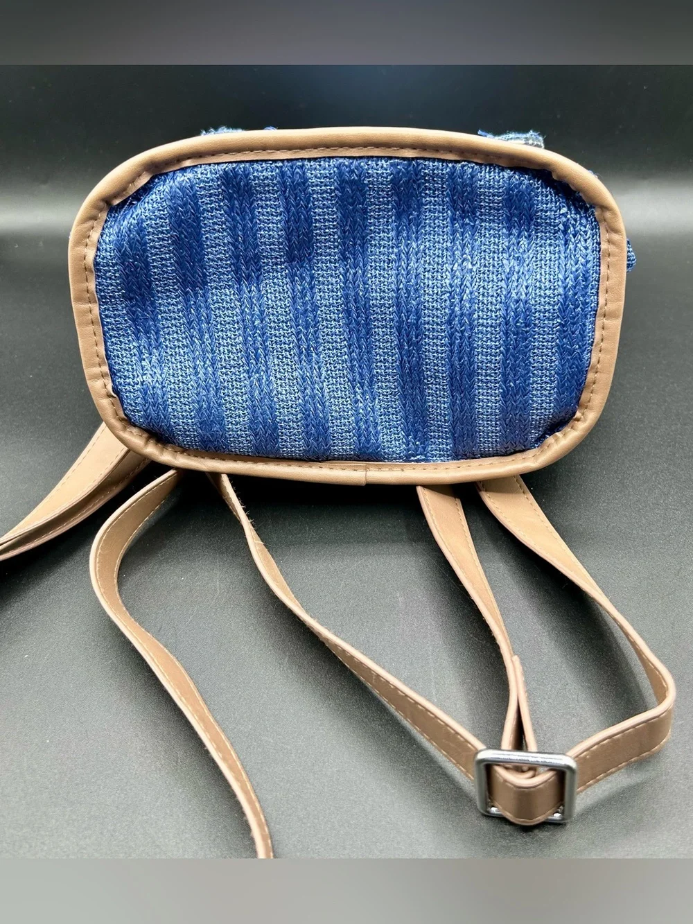 VERA BRADLEY Woven Mini Backpack in the Regatta Turtle Blue.